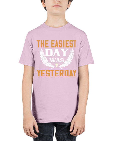The easiest day was yesterday 1834# - badminton - Youth Tee Unisex