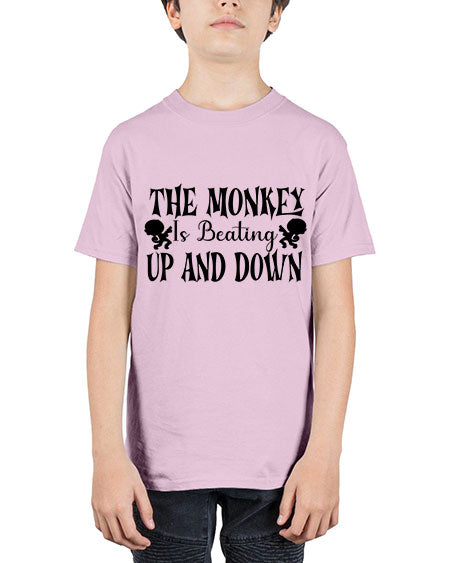 The monkey is beating up  - monkey - Youth Tee Unisex