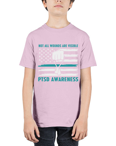 Veteran PTSD Not all wounds 4# - PTSD - Youth Tee Unisex