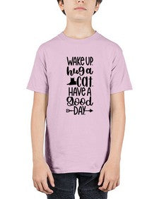 Wake Up Hug A Cat Style 108# - cats - Youth Tee Unisex