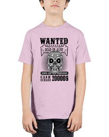 Wanted 1204# - skull and bones - Youth Tee Unisex