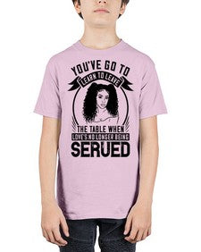 Youve got to learn to leave the table when loves no longer being served Style 5# - black afro - Youth Tee Unisex