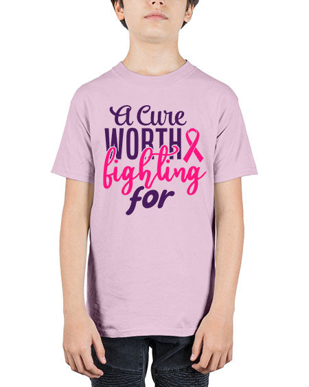 a cure worth fighting for Style 17# - breast cancer - Youth Tee Unisex