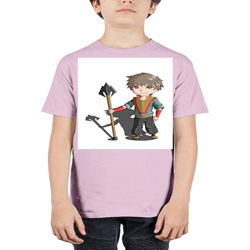 a little boy holding a spear79# - anime - Youth Tee Unisex