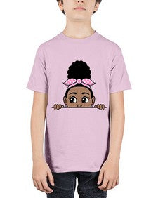 afro puff bandana girl peekaboo 86# - black girls or women - Youth Tee Unisex