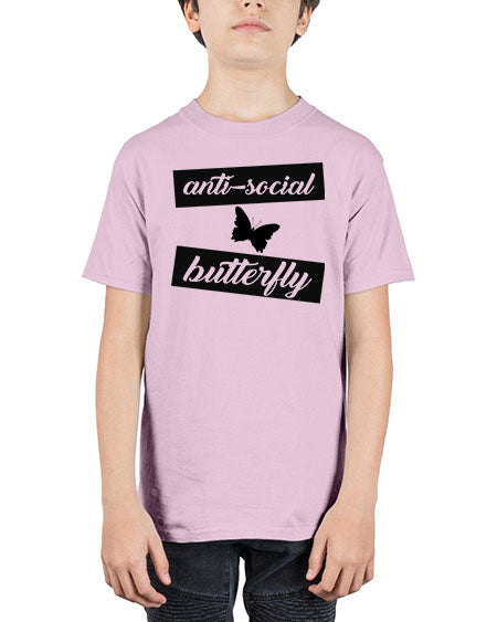 anti social butterfly - butterfly - Youth Tee Unisex