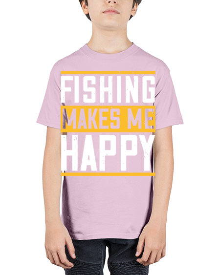 be happy and go for fishing 66# - shark-fish - Youth Tee Unisex