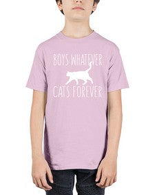 boys whatever cats forever - cats - Youth Tee Unisex