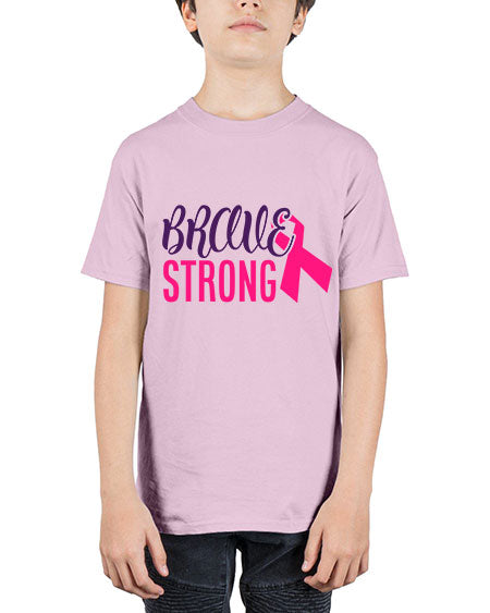 brave strong Style 15# - breast cancer - Youth Tee Unisex
