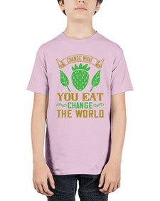 change what you eat change the world 81# - vegan - Youth Tee Unisex