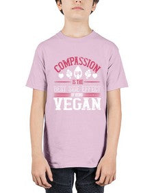 compassion is the best side effect of being vegan 877# - vegan - Youth Tee Unisex