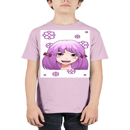 cute ponytails purple hair girl 63# - anime - Youth Tee Unisex