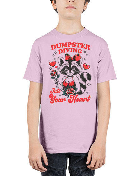 dumpster diving into your heart 11# - raccoon - Youth Tee Unisex