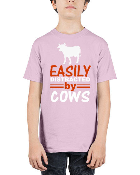 easily distracted by cows Style 4# - cow - Youth Tee Unisex