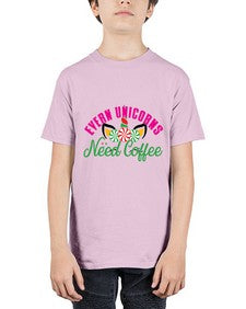 evern unicorns need coffee 126# - unicorn - Youth Tee Unisex