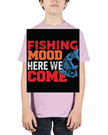 fishing mood here we come png 44# - shark-fish - Youth Tee Unisex