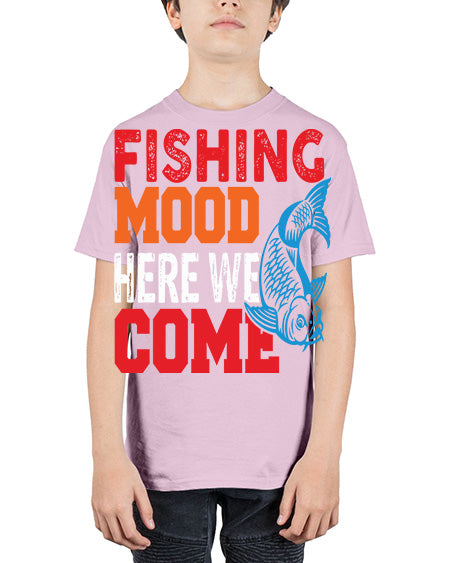 fishing mood here we come png 76# - shark-fish - Youth Tee Unisex