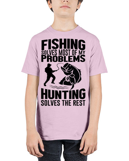 fishing solves 73# - shark-fish - Youth Tee Unisex