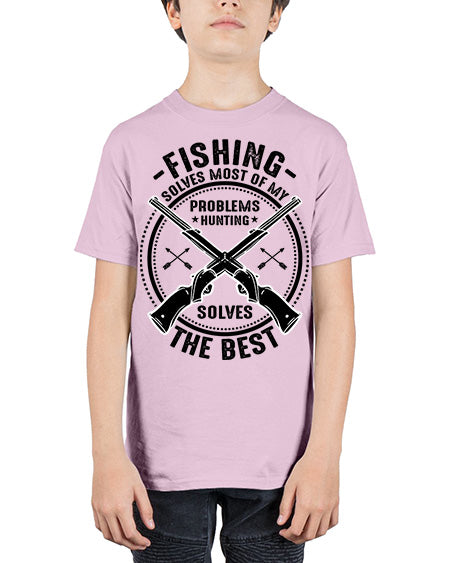 fishing solves most 74# - shark-fish - Youth Tee Unisex