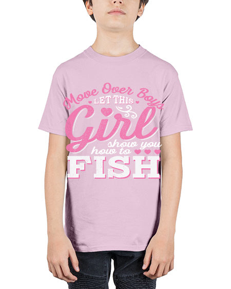 girl fishing 15# - shark-fish - Youth Tee Unisex