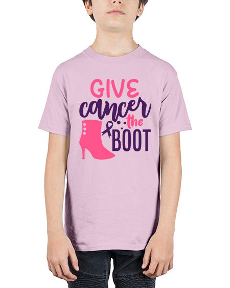 give cancer the boot Style 11# - breast cancer - Youth Tee Unisex