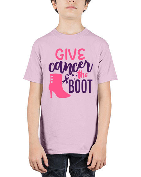 give cancer the boot Style 1# - breast cancer - Youth Tee Unisex