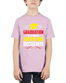 graduation is where adventure beings 226# - graduation - Youth Tee Unisex