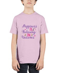 happiness is believing in unicorns 155# - unicorn - Youth Tee Unisex