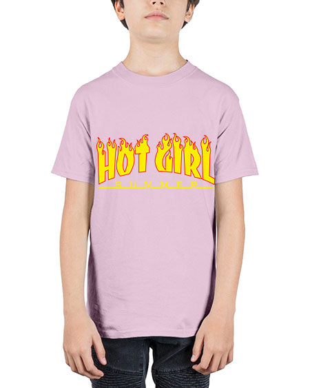 hot girl  summer fire 123# - black words and phrases - Youth Tee Unisex