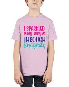 i sparkled my way through first grade 377# - first grade - Youth Tee Unisex