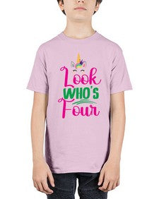 look whos four 261# - unicorn - Youth Tee Unisex