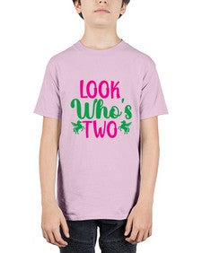 look whos two 268# - unicorn - Youth Tee Unisex