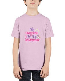 my unicorn ate my homework 322# - unicorn - Youth Tee Unisex