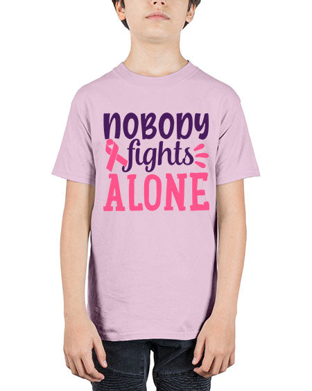 nobody fights alone Style 6# - breast cancer - Youth Tee Unisex