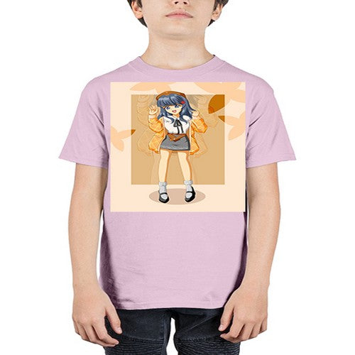 of beautiful girl with jacket 132# - anime - Youth Tee Unisex