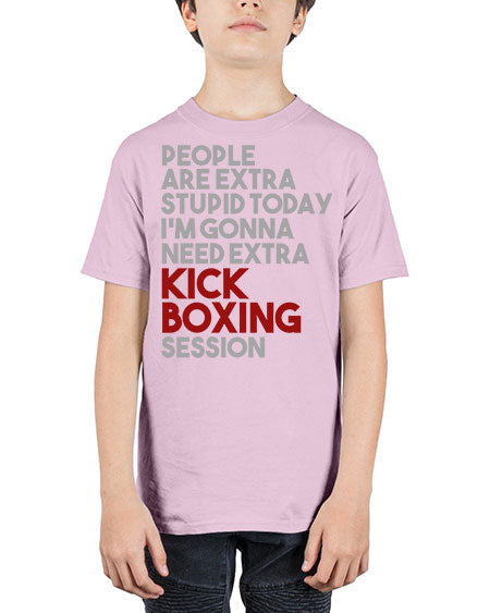 people are extra stupid today kick boxing 53# - boxing - Youth Tee Unisex