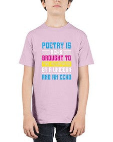 poetry is news brought to the mountains by a unicorn and an echo 341# - unicorn - Youth Tee Unisex