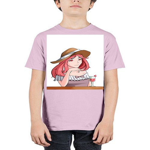 pretty woman with fresh juice in summer 37# - anime - Youth Tee Unisex