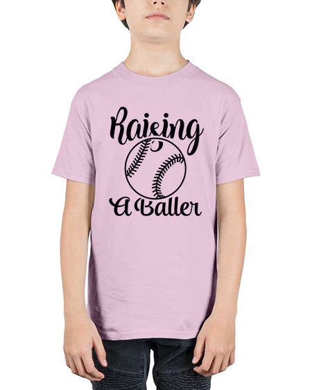 raising a baller 2277# - softball - Youth Tee Unisex