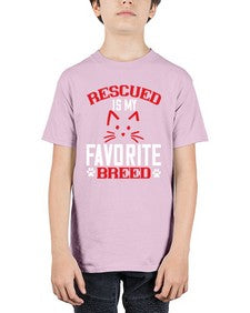 rescued is my favorite breed Style 114# - cats - Youth Tee Unisex