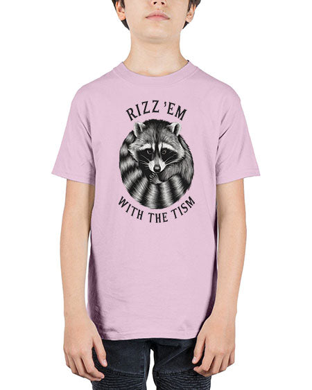 rizzem with the tism 53# - raccoon - Youth Tee Unisex