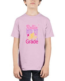 rollin into first grade 776# - first grade - Youth Tee Unisex