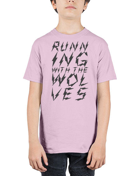 running with the wolves - wolf - Youth Tee Unisex