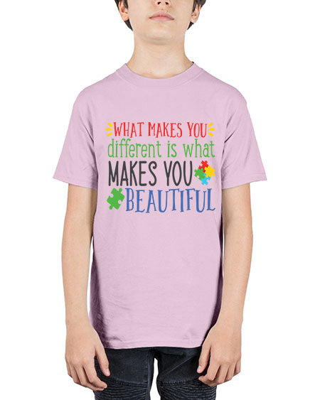 what makes you different is what makes you beautiful Style 3# - autism - Youth Tee Unisex