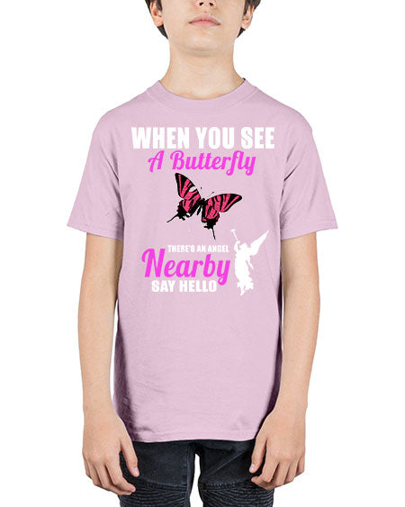 when you see a butterfly - butterfly - Youth Tee Unisex