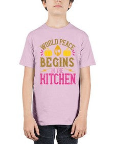 world peace begins in the kitchen 496# - vegan - Youth Tee Unisex