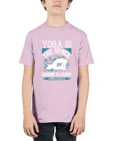 yoga is the space where flower blossoms  627# - yoga - Youth Tee Unisex
