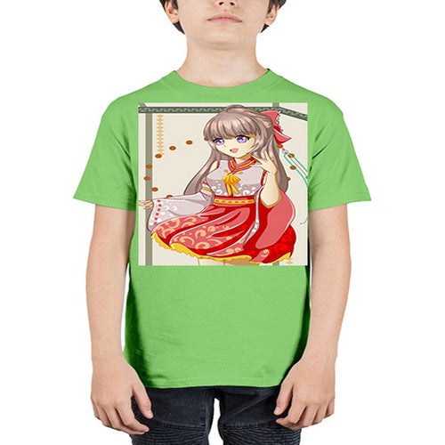 A beautiful and happy girl with kimono 104# - anime - Youth Tee Unisex