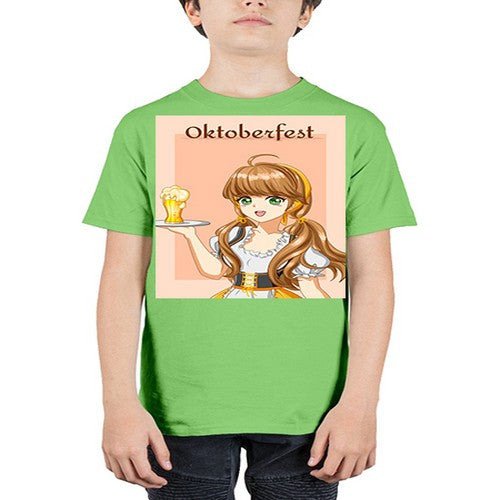 A beautiful girl with beer happy at celebrating the oktoberfest 87# - anime - Youth Tee Unisex