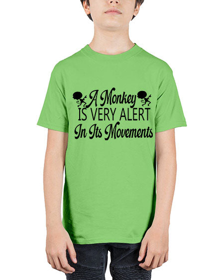 A monkey is very alert  - monkey - Youth Tee Unisex
